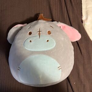 Squishmallow Disney Eeyore the Donkey Plush Toy Gray/Blue/Pink,